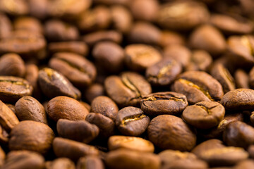 Freshly roasted coffee beans background