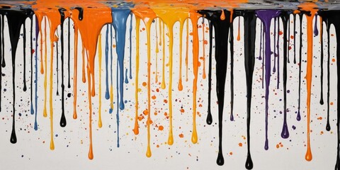 Colorful paint dripping on white background. Colorful paint dripping on white background.
