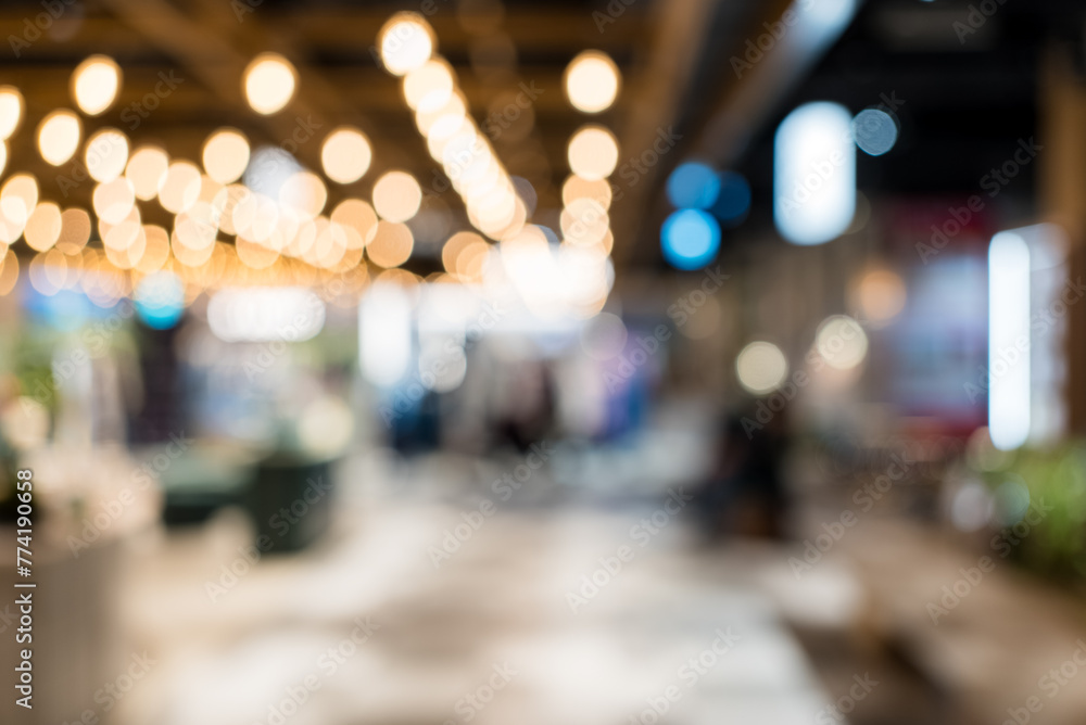 Wall mural bokeh of the shopping center