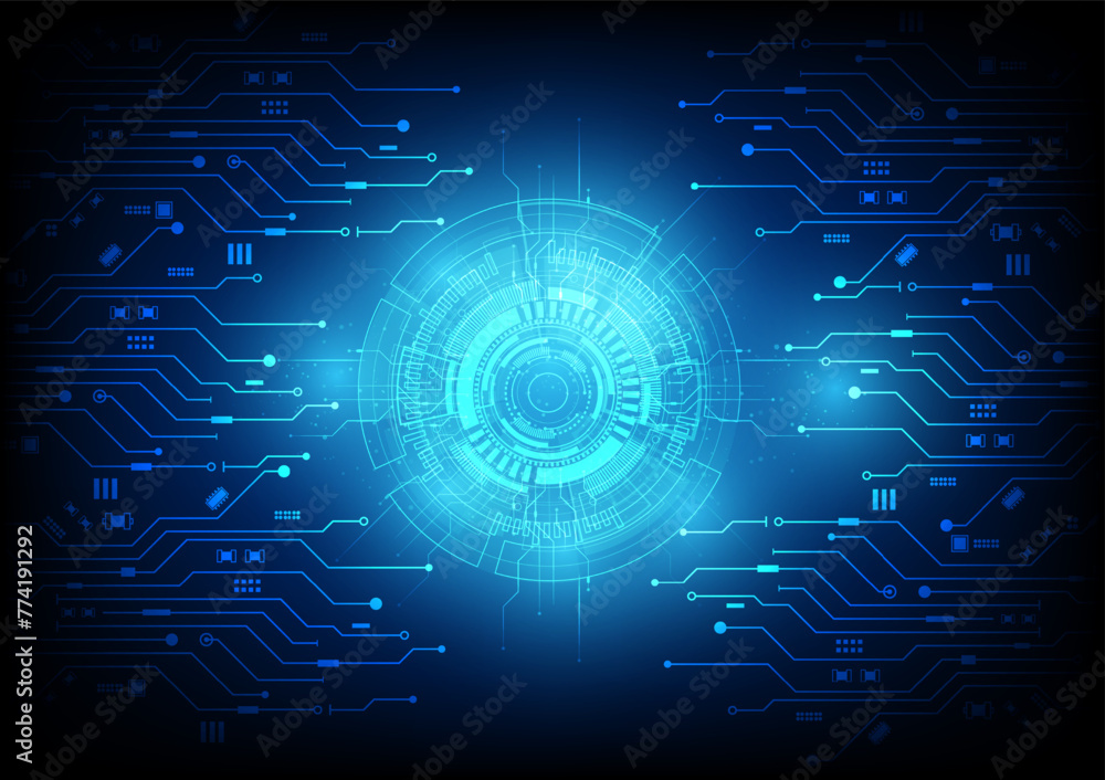 Poster technology connection digital data and big data concept. blue future background. abstract technologi