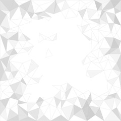 Big data, computer science, artificial intelligence. Polygonal shape with various shades of gray for design of covers, presentations, and websites on technological theme. Low Poly wireframe style