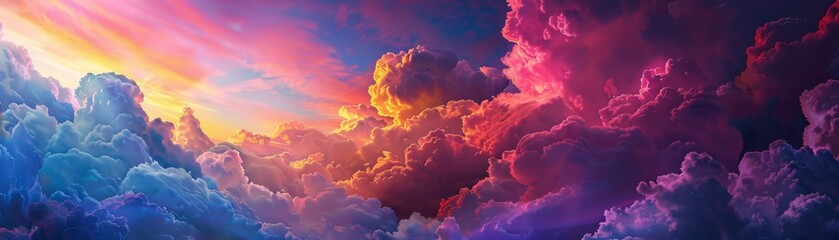 A fantastical depiction of the sky at dawn - obrazy, fototapety, plakaty