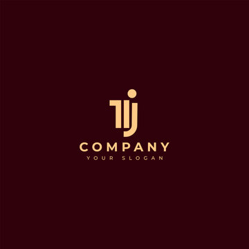 Modern Letter ij logo vector design template