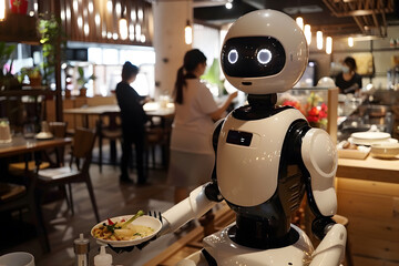 Fototapeta premium A robot doing a human's job