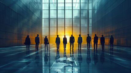 Group of business people. Silhouettes of office workers.