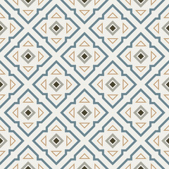 Geometrical mosaic ethnic allover seamless repeat pattern 