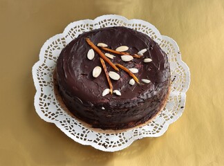 Cheesecake with chocolate icing as Easter festive traditional cake - 774200090