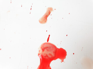 Blood. Spit with blood, pus. Bleeding, trauma.