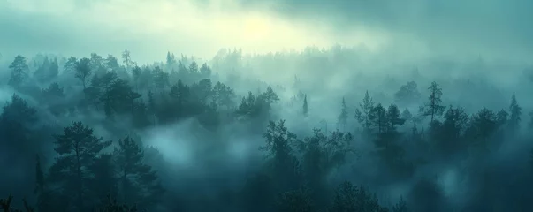 Fotobehang Dense fog at dawn © WARIT_S