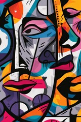 Abstract art of a sleek graffiti background combining, phone wallpaper illustration