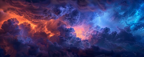 Dramatic thunderclouds gather at dusk - obrazy, fototapety, plakaty