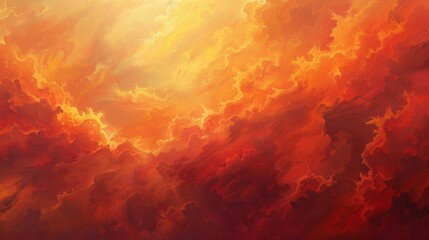 Fototapeta na wymiar Fiery red and orange cloudscape