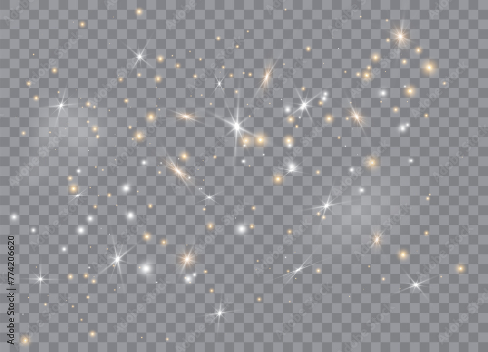 Poster light glow effect stars. vector sparkles on transparent background. christmas abstract pattern. spar