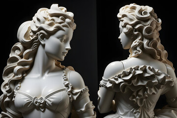 White shadows: marble sculptures of two women