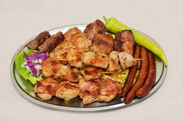Barbecue. Mixed meat from Bosnia.