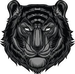 Obraz premium Drawing Tiger Face Vector Design