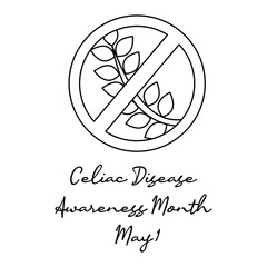 line art of Celiac Disease Awareness Month good for Celiac Disease Awareness Month celebrate. line art. illustration.