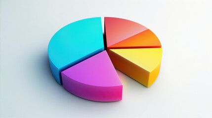 Abstract business pie chart made from colored parts. Business pie chart graphics - obrazy, fototapety, plakaty