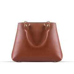 Business classic brown bag for women. Made of genuine grained  leather.