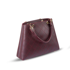 Business classic bag for women. Made of genuine grained purple leather.
