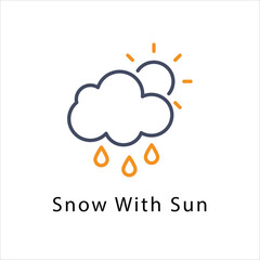 Snow With Sun icon - obrazy, fototapety, plakaty