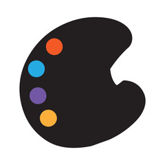 Obraz premium Paint palette and brush icon