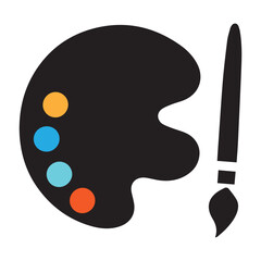 Paint palette and brush icon