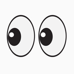 Smile eyes look away. Emoji. A sticker for a chat message. Isolated vector illustration on white background. eps10