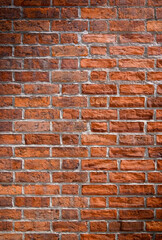 Brick wall of red color, old red brick wall texture background.1