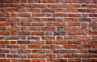 Obraz premium Brick wall of red color, old red brick wall texture background.2