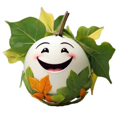 Naklejka premium The leaves in the world should be cheerful and ready to smile and accept everything isolated Generative AI