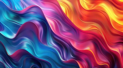 Obraz premium Abstract 3D wavy Background, colorful waves flow, liquid design banner background AI generated
