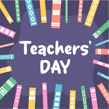 world teachers day social media banner with books