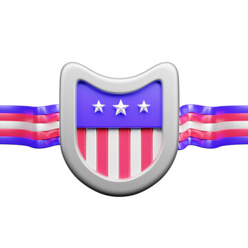 memorial day 3d illustration or 3d ui icon