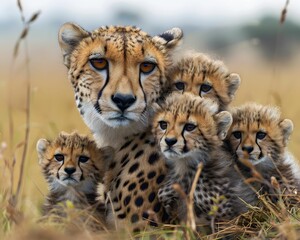 Cheetah's Watchful Embrace