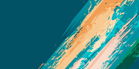 Abstract blue banner design vector, dynamic sporty horizontal background template for media promotion or web banner