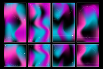 Templates for instagram stories and posts gradient background space and sparkles colorful vector wallpaper 