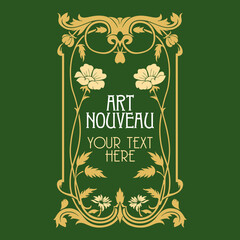 vector vintage items: label art nouveau	

