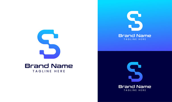 Technology letter S logo, tech logo, letter mark logo