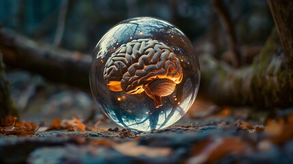 A brain as a crystal ball - obrazy, fototapety, plakaty