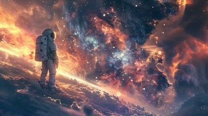 An astronaut exploring the vast universe of the mind - obrazy, fototapety, plakaty