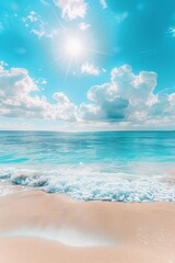 Fototapeta premium Sandy Beach With Waves