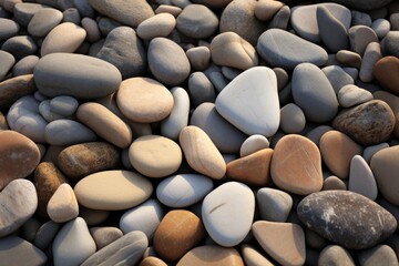 Pebble stones on the beach, close-up, background