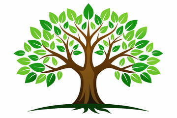 Stylized vector tree on white background