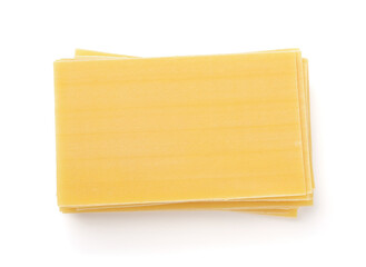 Top view of uncooked lasagna sheets
