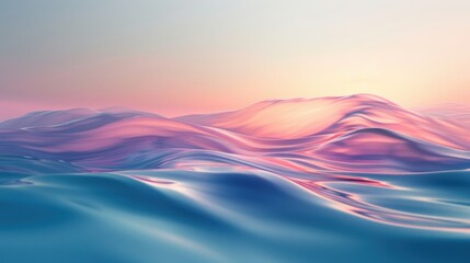 A calming scene of psychic energy flowing in waves, rendered in gentle gradients that suggest a deep, spiritual connection - obrazy, fototapety, plakaty