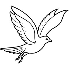Graceful Bird Silhouette Vector Illustration for Simple Flying Scenes