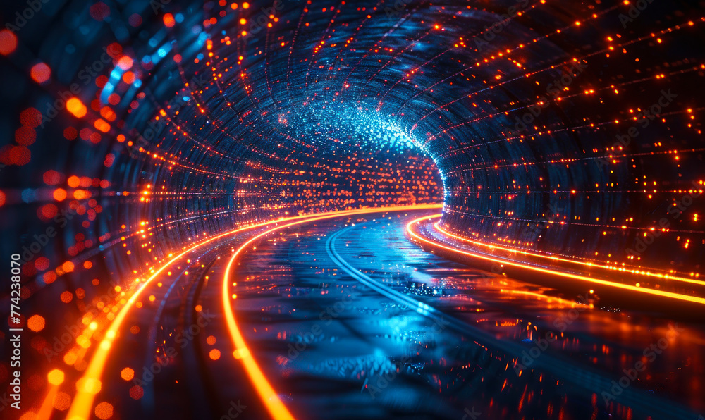 Poster vivid visualization of high speed data transfer and acceleration technologies in a cybernetic tunnel
