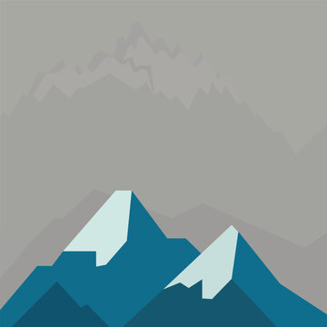 mountains flat, rocky hills vector illustration