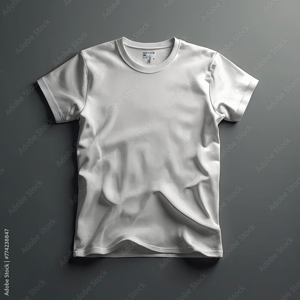 Sticker blank plain white t-shirt mockup